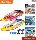Ultimate Outdoor Fun! 2-Pack Racing RC Boats with 4 Batteries & LED Lights