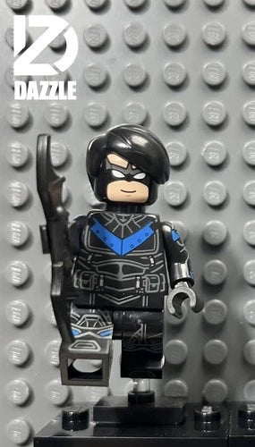 LEGO DC Comics Dazzle Attic Brick Custom Arkham Knight Nightwing Pad Minifigure