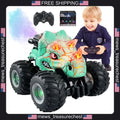 RC Monster Truck Toys, 1:18 Scale Off-Road with Lights & Mist Spray, 2 Batteries