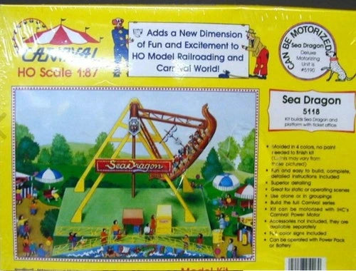 IHC 5118 HO Scale Carnival Sea Dragon Ride Carnival Model Building Kit