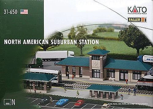 Kato North American Suburban Station - Kit - N Scale Model Railroad Building