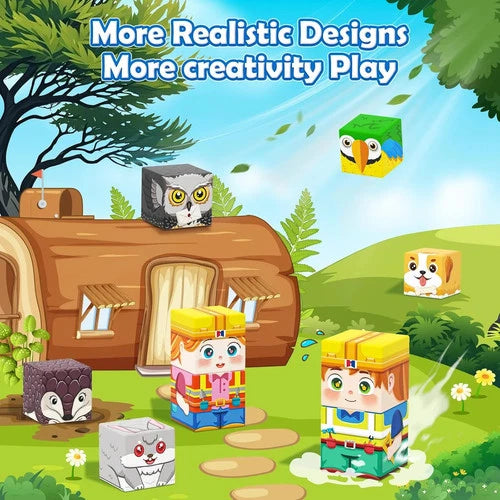 Magnetic Blocks Toys, Build Mine Magnet World Set, Magnetic Tiles Building Boys