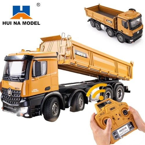 HUINA1536 1/14 RC Dump Truck 12CH RTR Tipper Toy RTR Light Sound Effect Battery