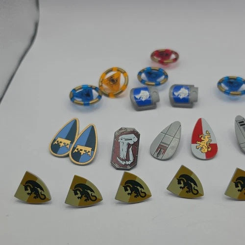 LEGO Castle Lot Shields & Printed Round Tiles