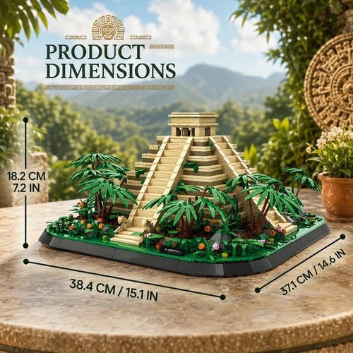 El Castillo Pyramid Building Block Set 1346 Pcs Mayan Kukulcan Temple Mexico ...