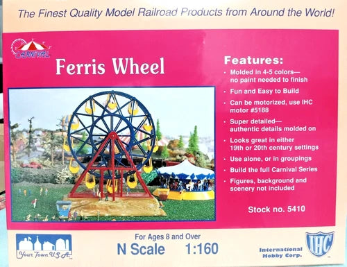 FERRIS WHEEL N SCALE PLASTIC MODEL KIT BY IHC 5410 NEW OLD STOCK NICE 1:160 KIT
