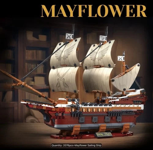 TYCOLE Mayflower Pirate Ship Building Set with LED Lights 2076 Pcs Model T2147