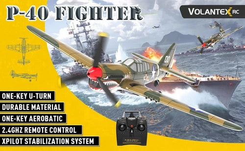2.4G Volantex P40 4CH 6Axis Fighter RC Airplane Gyro Remote Control Plane Toys