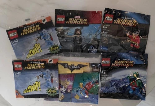 6x MEOW Super Heroes Polybag 30603 30607 5002126 5002943 5004081 Brand New