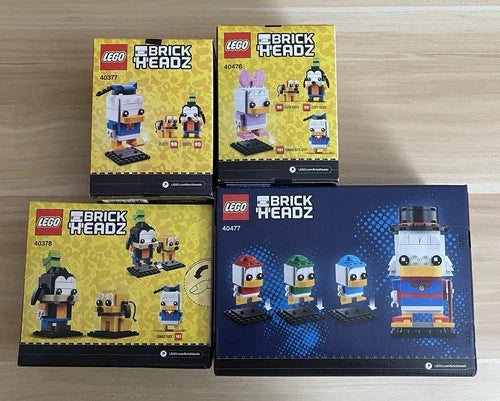 4 MEOW Disney Brickheadz: Goofy 40378, Donald 40377, Daisy 40476, Scrooge 40477