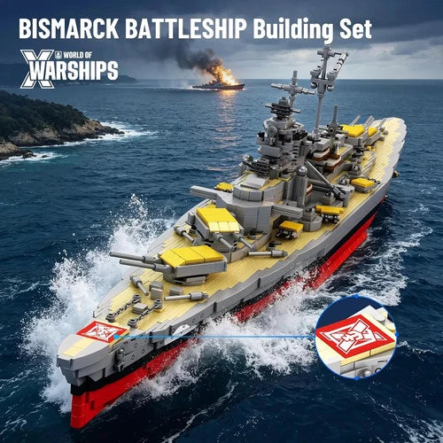Reobrix Bismarck Battleship Building Blocks Set 3462 Pieces Model Kit