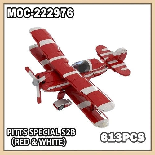 MOC-222976 Pitts Special S2B（Red & White）Building Block Light Aerobatic Biplane