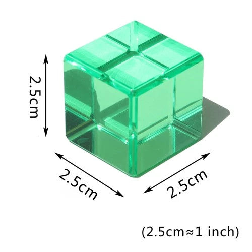 Rainbow Crystal Acrylic Cubes Children Learning Color Light Shadow Toy, Stack...