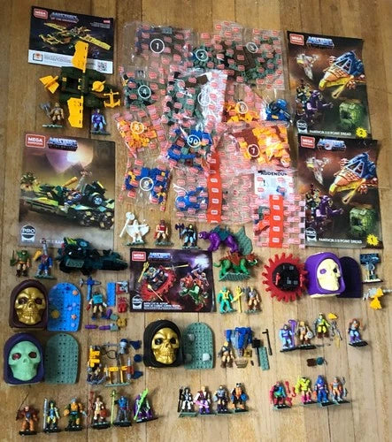 Mega Bloks Construx MOTU Huge Lot Battle Ram Roton Skeletor Mini Figs Mattel