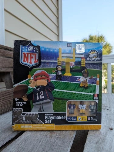 NFL Playmaker Set Tom Brady Antonio Brown Toy 173 Pc Buildable Football NWT New