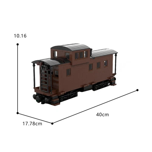 Custom MOC-81647 C-40-3 Caboose Train Railroad Car Model Building Kit 594 Parts