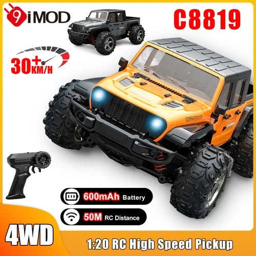 JJRC 1/20 RC Truck Car 2.4G 4WD Off-Road Climbing Vehicle High-Speed Pickup Car