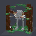 MOC-155772 Two Tree stumps Knock Down Walker Iconic Scene from Movie 1538 Pieces