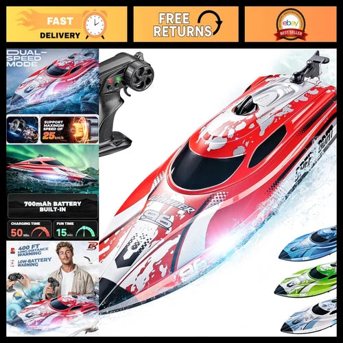 Remote Control Boat 12" - Fast RC Boat for Lakes & Pools, Waterproof, Fun Toy