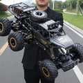 RC Rock Crawler Truck 6 Wheel Remote Control - 2 Rechargeable Batteries, LED