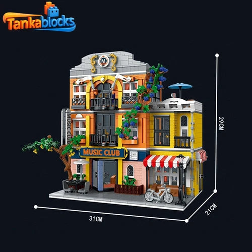MOC City Music Club Modular Building Blocks Set Toys Gift 1812pcs