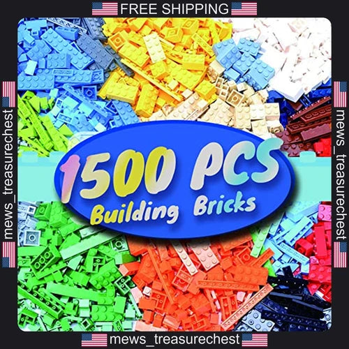 Building Blocks Set 1500 Pieces Compatible with All Brands Multi-Color