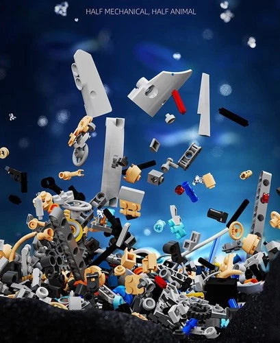 Mechanical Whale Building Blocks Set Steampunk Animal Compatible Brick Toy Model