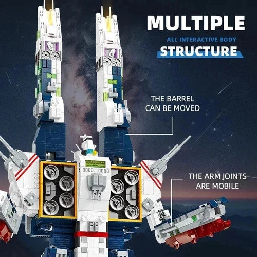 4682PCS Robotech Spacecraft Building Blocks Transformable Robot Battleship Model