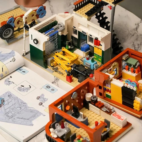 XMORK Cities Repair Shop Building Blocks Set 1637PCS 2-in-1 Light Kit 20203