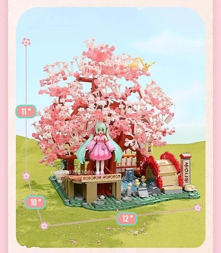 🌸 Official Hatsune Miku LARGE Cherry Blossom Building Blocks Set Creative NEW