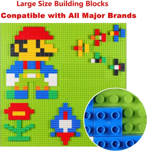 Build on Wall or Table Set, 8 Pack Green Base Plates with 440 Compatible