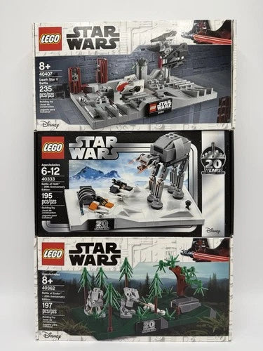 Set of 3 LEGO STAR WARS Micro-Scale Promo GWP Sets (40407, 40333, 40362) NEW!