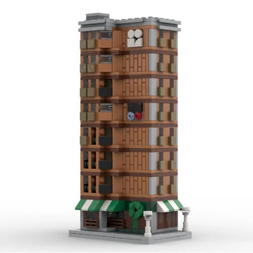 MOC-153217 Modular Apartment Building Blocks Street View Set 1472 Pieces MOC