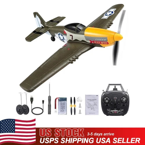 US VOLANTEX P51 Mustang 2.4G Radio EPP Foam 4CH 6Axis RTF Remote Control Fighter