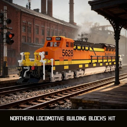 Northern Locomotive Train Building Set with Base, Classic Steam Train Model T...
