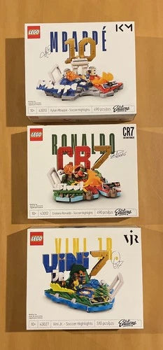 LEGO Editions Ronaldo, Mbappe’, & Vini Jr Soccer Highlights 3 Building Set LOT