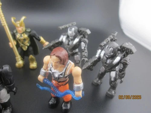 (8) Mega Bloks Figures Loki,Thor,Redskull,Ironman,War Machine,Whiplash,Drone