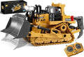 9 Channel Metal RC Bulldozer Remote Control Tractor Toy With Lights And Sounds