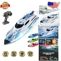 12" Remote Control Speed Boat - 25 KPH, Dual Waterproofing, LED Lights