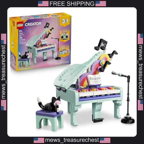 LEGO Creator 3 in 1 Music Decor Piano with Cat 485 Pieces for Kids