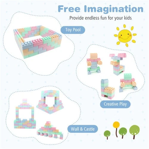 64 PCS Building Blocks Set for Toddlers 18+ Months BPA-Free PP Educational Toys