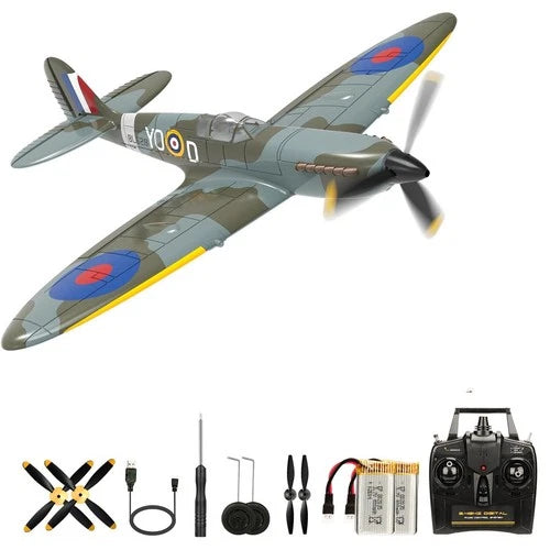 Volantex 2.4G 4CH Spitfire Fighter RC Plane Airplane 6-Axis Gyro Glider Toy Gift