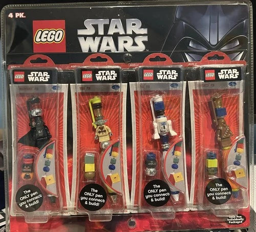 Factory Sealed Lego Star Wars Connect & Build Pen 2006 4-Piece Set