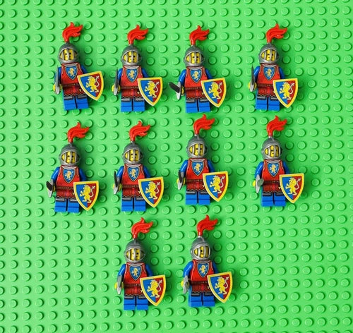 Lego Castle Red Lion Knight Minifigure Set Of 10