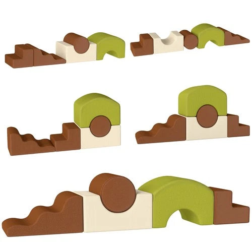 Qaba Toddlers Climbing Toys, 5PCs Foam Climbing Blocks with Non-Slip Bottom