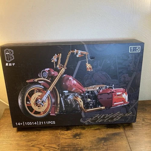1:5 Scale Retro Racing Motorcycle Building Blocks Model