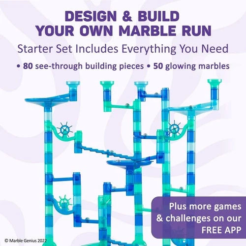Marble Genius Marble Run Starter Set STEM Toy for Kids Ages 4-12 - 130 Comple...