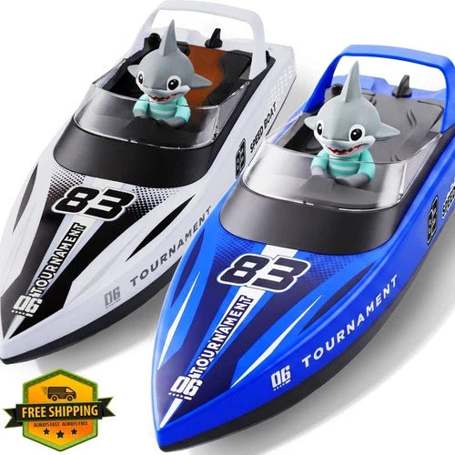 BEZGAR 2 Pack RC Boat 821 Blue/White