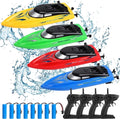 4PACK RC Boat,Remote Control Boats for Kids and Adults,10km/H 2.4G High Speed...