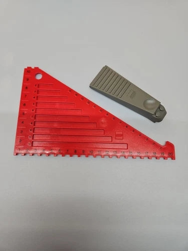 Lego Authentic Ruler Tool Triangle Red With Brick Wrench